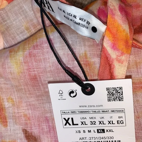 Zara Linen Ruffled Midi Dress‎ - Picture 16 of 17